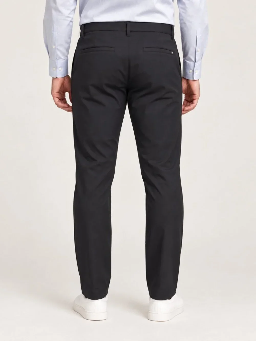 Banana Republic Mens Flat Front Black Pants 36x30 Stretch NWT